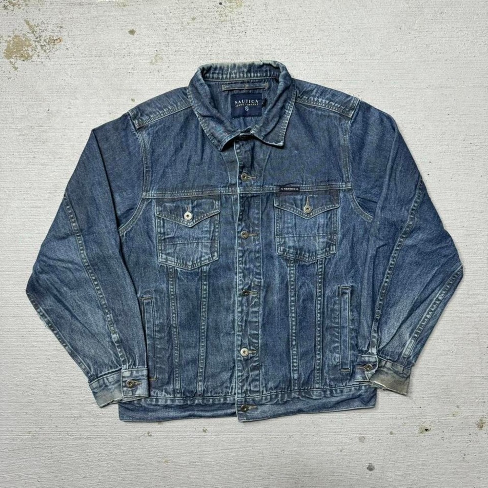 Distressed Nautica Denim Jacket‎ Size Large